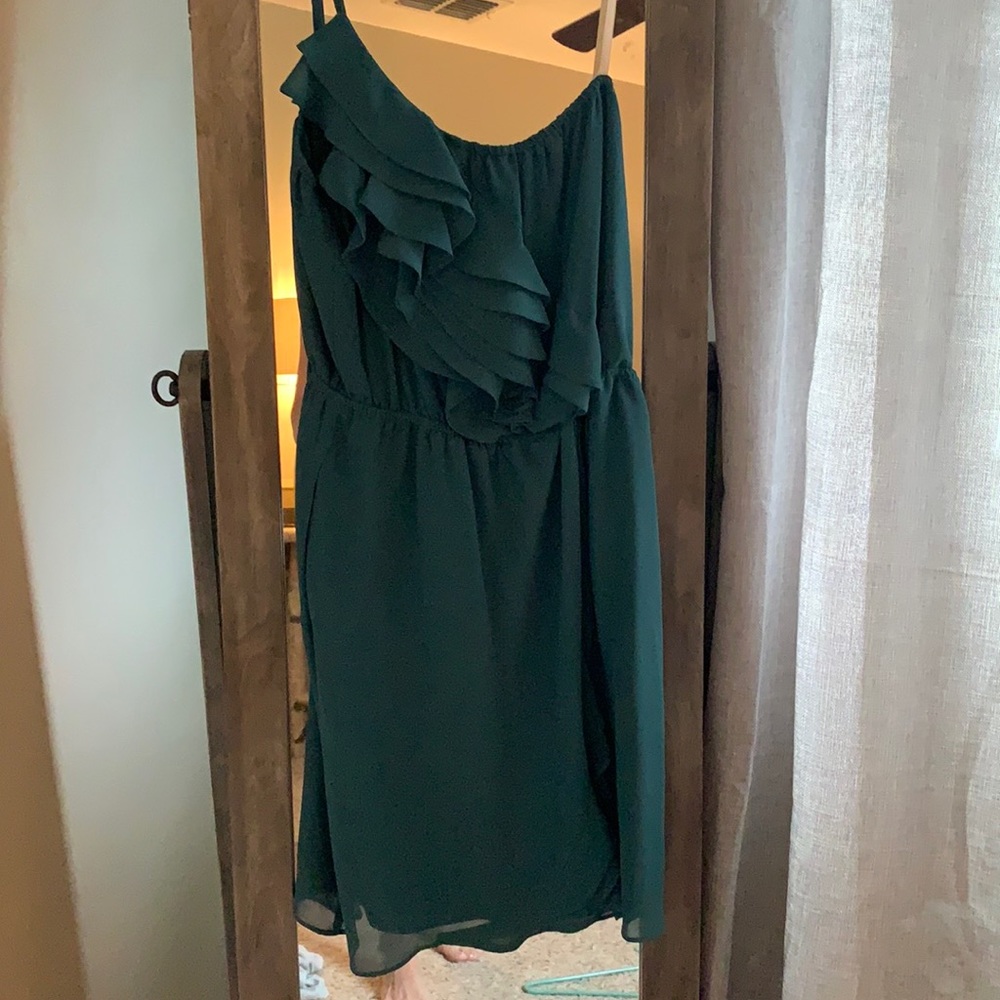 BCBG teal dress.